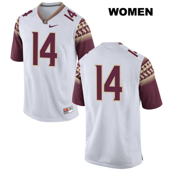 Women's NCAA Nike Florida State Seminoles #14 Nolan Mcdonald College No Name White Stitched Authentic Football Jersey MIR1069GA